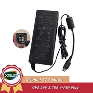 Genuine GVE GM152-2400375-F GM95-240375-F 24V 3.75A  90W 4-pin Plug AC/ DC Adapter Charger 90W Power