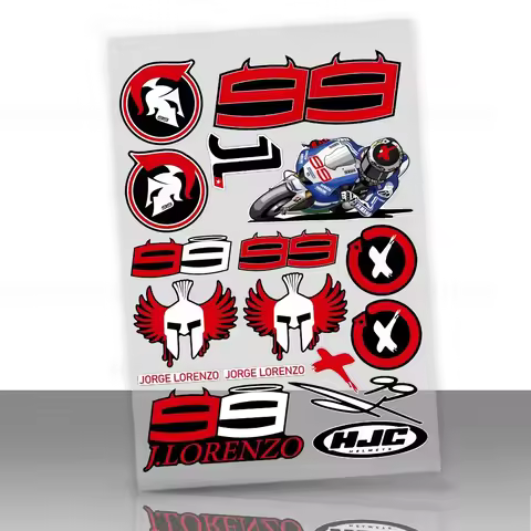 For HJC Rider No. 99 Jorge Lorenzo Motorcycle Side Strip Fender Body Motobike Helmet Sticker Racing 