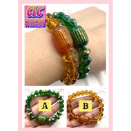 Sutra with Citrine /Green Sparkling Swarovski Lucky Charm Bracelet