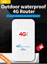 Outdoor 4G LTE CPE WiFi Router With Sim Card Slot And PoE Adapter