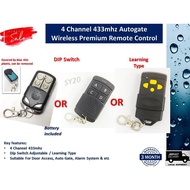 4CH  433/330Mhz Remote Control - Autogate Door Wireless Premium Remote Control DIP Switch Code Auto Gate Controller (Ba