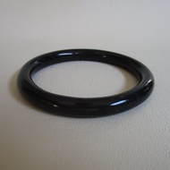 กำไลหยกพม่า Nephrite ขนาดวงใน 63.4mm กว้าง 8.9mm สีดำสวยงามสวมใส่ไดุ้กเพศ