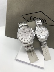 Fossil Watch This fossil All Rosegold shell date window Japanese movement authentic stainless steel free box paper bag single cable couple pair village male village 42mm female village 37mm