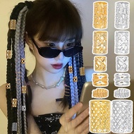 90Pcs Dirty Braided Hair Ring - Fashion Y2k Hair Accessories - Gold Hair Styling Tools - Hip Hop Sty
