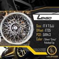 Lenso 17 X 7.5JJ 5X114.3 Silver/ Grey/ Polished Lip