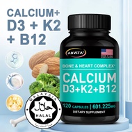 4 in 1 Calcium 600 mg with Vitamin D3 5000 IU K2 + B12 - Bone Strength Supplement - Heart & Bone Hea