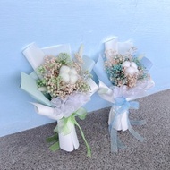 滿天星棉花雙色永生花花束 永生花花束 乾花花束 畢業花 禮物
