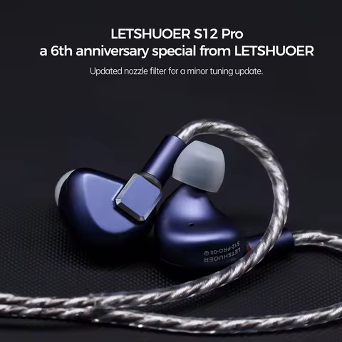 LETSHUOER S12 Pro Hi-Fi Earphones 14.8mm Planar Detachable Silver plated Monocrystalline Copper Cabl