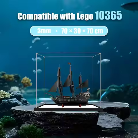 Acrylic Display Box for Captain Jack Sparrow's Pirate Ship for Lego 10365, Dustproof Clear Display C