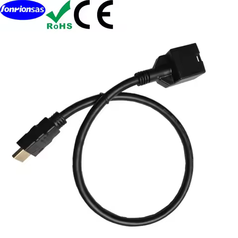 High Speed HDMI E Type 19P Female Black Molding to HDMI A Type Male Black Molding with Ethernet Vide
