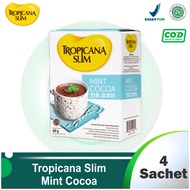 Tropicana Slim Mint Cocoa 4 Sachets - Delicious Mint Chocolate Drink Without Sugar