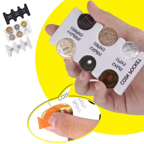 Mini Portable Coin Organizer, Portable Plastic Coin Holder, Multi-Slot Japanese & Korean Currency St