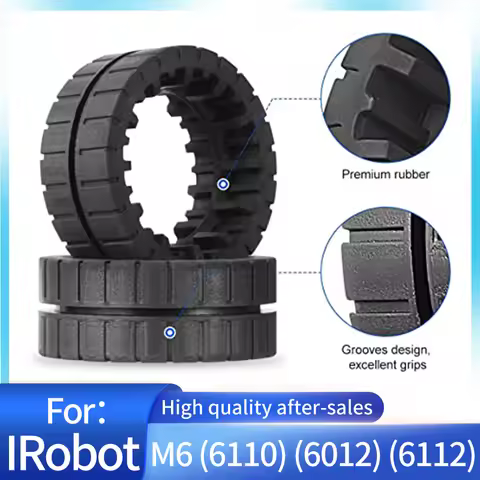 Connected Robot Mop Non-Slip Replacement Wheel Tires Compatible with iRobot Braava Jet M6 (6110) (60