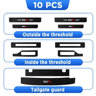 Luann สำหรับ GWM WEY TANK สติกเกอร์แต่งรถ500ไฮบริด2023 2024คันเหยียบประตูรถยนต์คาร์บอนไฟเบอร์หนังเคร