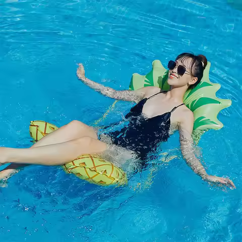 Foldable Fruits Floating Water Hammock Lounger Water Toys Inflatable Floating Bed Chair Summer Swimm