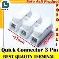 Quick connect 3pin connector 3 pin 3 wire spring lock clamp *