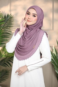 Tudung Sarung AAMANI Cotton Ribbed Awing Scuba Piping Chiffon Free Size Instant Shawl AAMANI