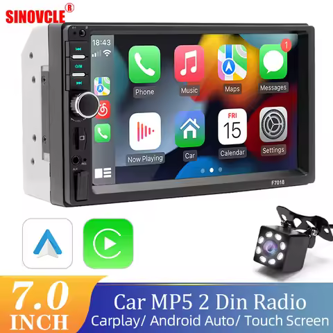 SINOVCLE CarPlay Android Auto Car Radio 2 Din Multimedia Video Mp5 Player 7inch Touch Screen Bluetoo