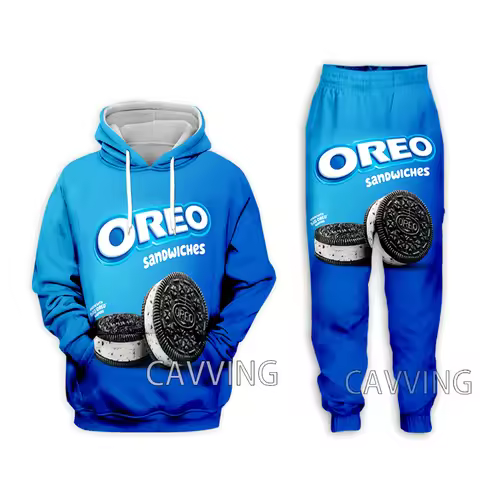 OREO 3D Printed Casual Hoodies Hooded Sweatshirt Pants Jogging Pants Trousers Suit Clothes Women/ Me