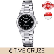 [Time Cruze] Casio Quartz Analog Stainless Steel Black Dial Women Watch LTP-V002D-1AUDF LTP-V002D-1A