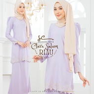 Baju Raya 2023 Clara Baju Kurung Moden Riau Pahang Sulam Timbul Maroon Olive Emerald Sage Dusty Gree