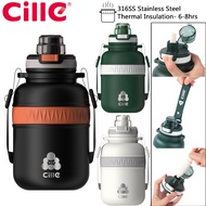 Cille 770ml/1L Bucket 316SS Stainless Steel Vacuum Flask Thermos Water Bottle With Strap