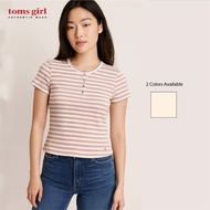 Toms Girl Ladies Short Sleeve Slogan Cropped Tee Regular Cut 62-1335