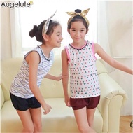 Baby Children's Clothing Children's Summer Sleeveless Suit Girls Cute Printed Sleeveless Vest+Shorts