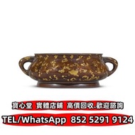 【寶心堂】實體門店 全港澳免費上門：清十七世紀 灑金銅雙耳爐 銅爐 陶瓷香爐 青銅香爐 明代香爐 古董香爐 萬歷象耳大香爐 方爐 印香爐 銅鏡 花瓶 花樽 碗 杯 盤 碟 盆 筒 罐 鼻煙壺 貫耳瓶 