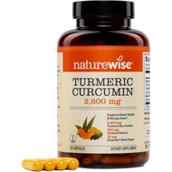 NatureWise Black Pepper Curcumin 2600mg-Super Absorbent Turmeric Curcumin Supplement+BioPerine-Natur