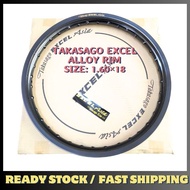 RIM TAKASAGO EXCEL ASIA 1.60×18 (BLACK) 1PCS EXCEL RIM TAKASAGO 160×18 1.6×18 RIM MOTORCYCLE ALLOY R