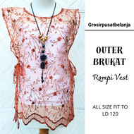 Rompi Wanita Brokat Vest Tali Samping Outer Brukat Kebaya Luaran Baju Kondangan Wisuda Rompi Wanita 