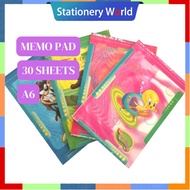 [CLEAR STOCK] Memo Pad Cute Cartoon Notebook A6 30's | Barang Sekolah Cute | Buku Nota - Ready Stock