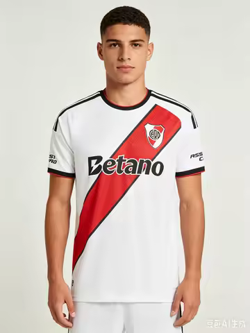 2026 New River Plate 3D Printed Football Jersey Men Summer Sports OversizeBreathable Quick Drying St