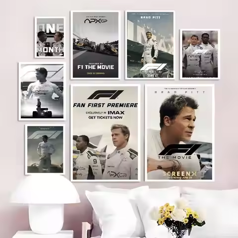 F1 The Movie Canvas Wall Art Print Poster HD art sticky wall waterproof home living room bedroom bar