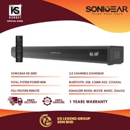 SonicGear SonicBar HD 2000 TV PC Bluetooth 5.3 SoundBar 2.0 Channel Speaker