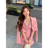 Ready to Ship Hyeri Tweed Set, Korean Set, Set Blazer and Mini Dress for Parties, Party Dress Set - 
