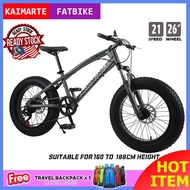 KAIMARTE Fatbike 21 Speeds 26 Wheels Professional Frame Mountain Bike With Gear System Off Road Basi