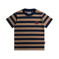Once LTD Authentic Label Stripe Biege Navy Kids T-Shirt