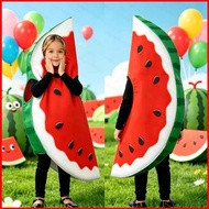 BS1 Nutrition Month Costume Kids Watermelon Costume Fruit Cosplay RolePlay for Halloween Party Dress