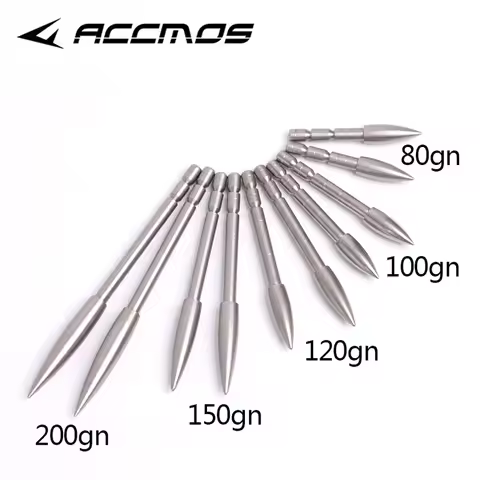 12/24pcs Stainless Steel Bullet Point Tip DIY 100 120 150 200 Grain For ID 4.2 mm Arrow Shaft Arrow 