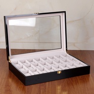 Qingyu Packaging Wooden Baking Paint 24-Bit Watch Box 24-Grid Wrist Watch Storage Box Mechanical Wat