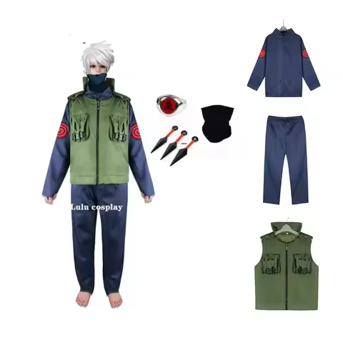 Halloween Hatake Kakashi Cosplay Costume Kakashi Jacket Vest Pants Outfit Anime Cosplay Adult Male R