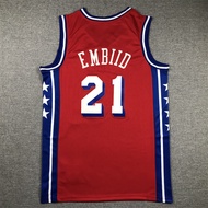EMBIIDjersey Training Sports Ready Stock Basketball Uniform Embroidered 76-Person Vest Phila Casual 