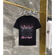 [Full Set Packaging] Paris City Night View Crack Printed Short-Sleeved T-Shirt Half-Sleeved blcg25 C