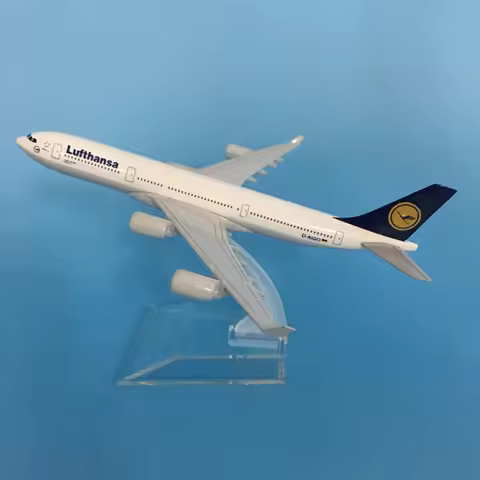 JASON TUTU Lufthansa Airbus A340 Aircraft Model 1/400 Scale Diecast Metal 16CM Miniature Authentic C