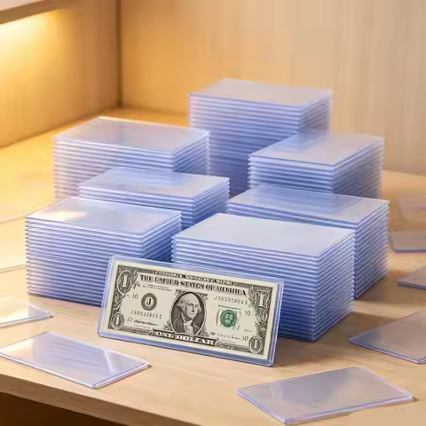 16Pcs Hard Plastic Sleeves for US Dollar Coins & Banknotes – Transparent Rigid Protector Cases for C