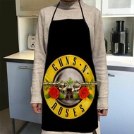 Custom Guns N  Roses Kitchen Apron Dinner Party Cooking Apron Adult Baking Accessories Waterproof Fa