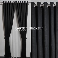 Gorden BLACKOUT IMPORT POLOS PANJANG 3 METER JENDELA DAN PINTU RUANG TAMU 100% BLACKOUT TEBAL CANTIK