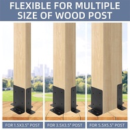 Post Base Support Bracket 4pcs Adjustable Fits 2x4  6x6 Wood for Pergola Mailbox Fencing